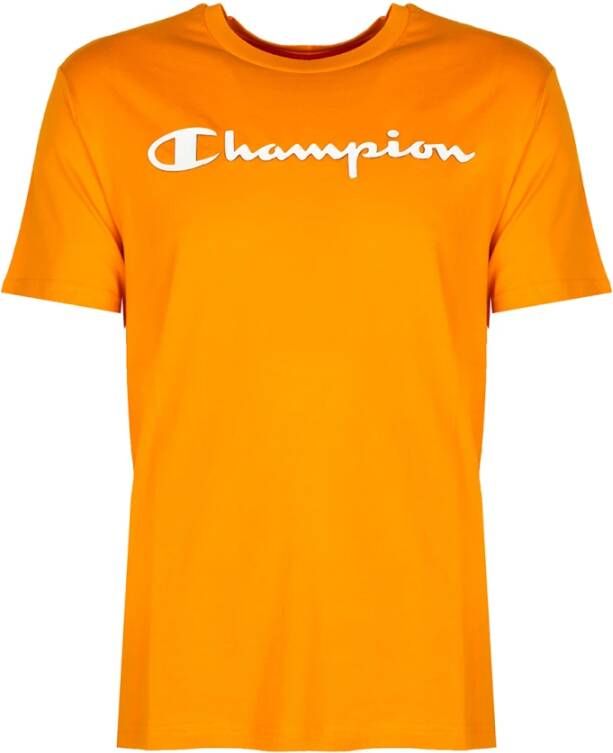 Champion Stijlvol T-shirt Orange Heren
