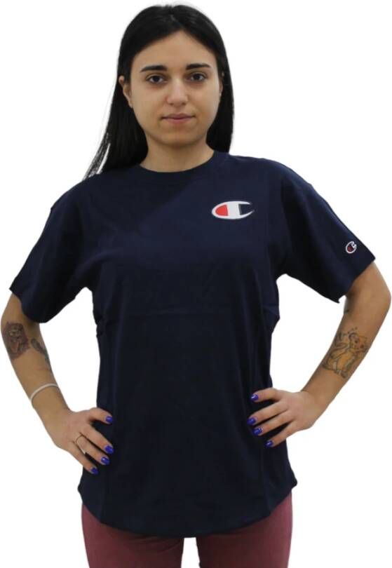 Champion Korte Mouw T-shirt Blue Dames