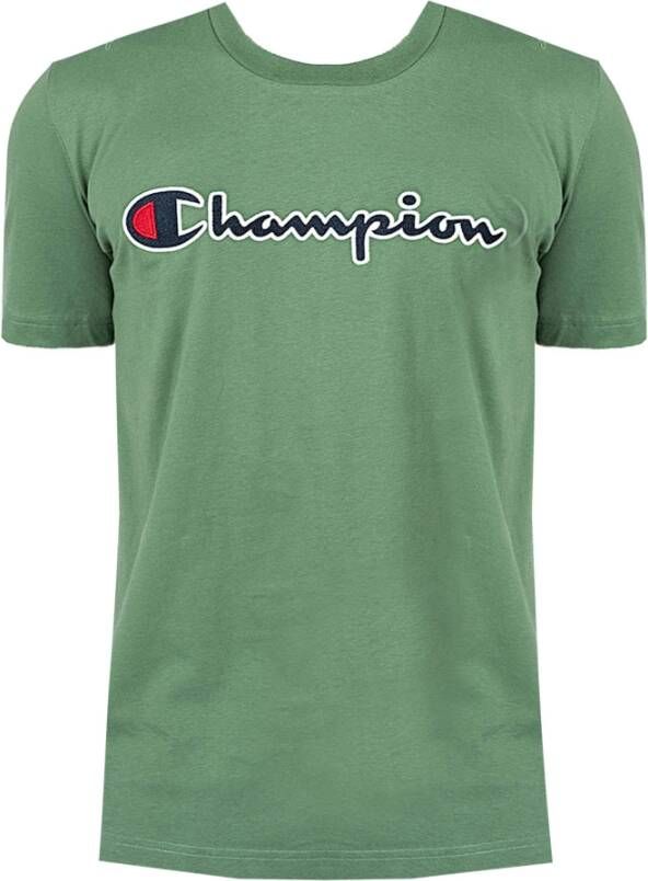 Champion T-shirt script-logo Groen Heren