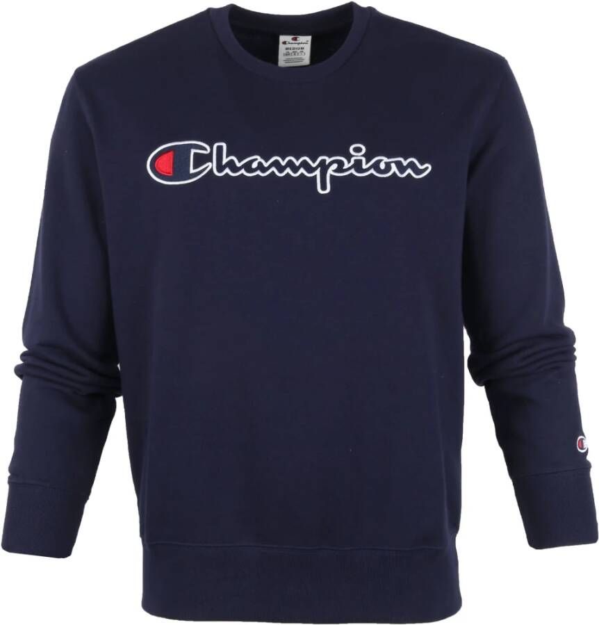 Champion Sweater Script Donkerblauw Logo