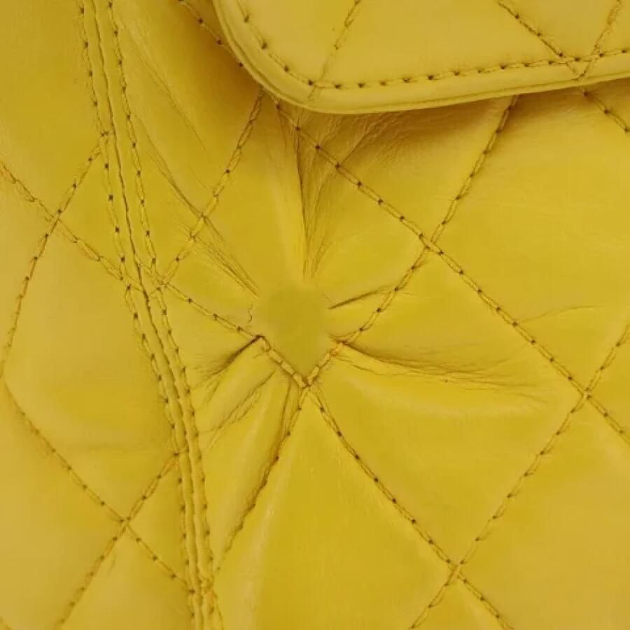 Chanel Vintage Pre-owned Leather chanel-bags Yellow Dames - Foto 8