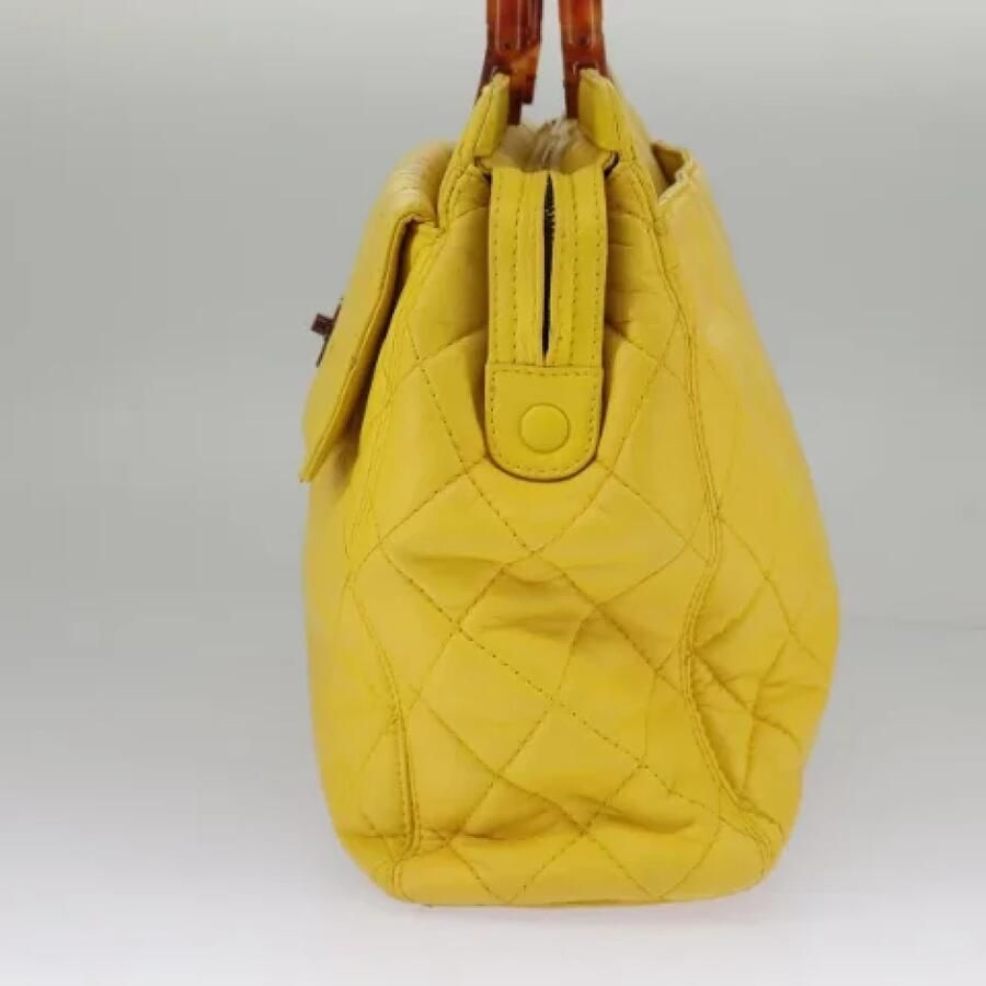 Chanel Vintage Pre-owned Leather chanel-bags Yellow Dames - Foto 2