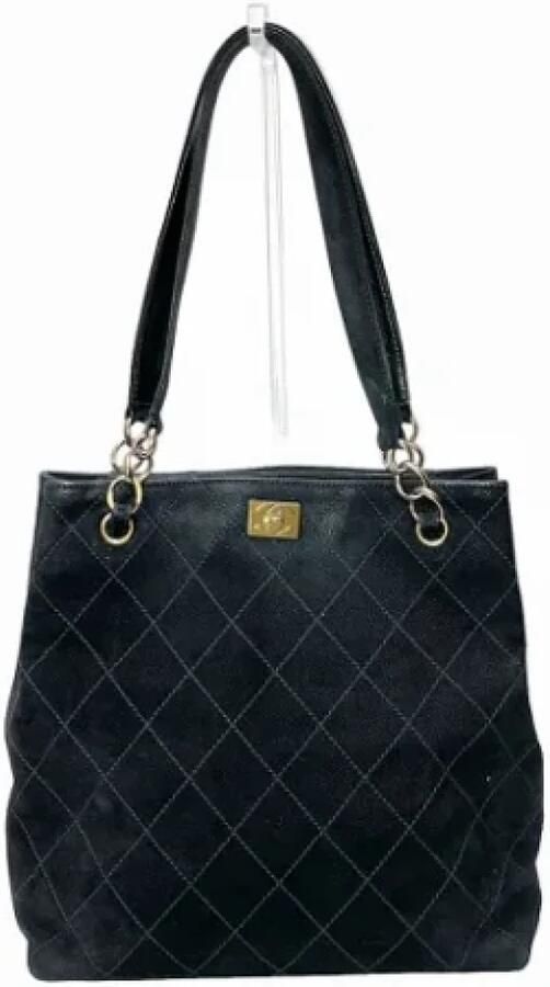 Chanel Vintage Pre-owned Suede chanel-bags Black Dames