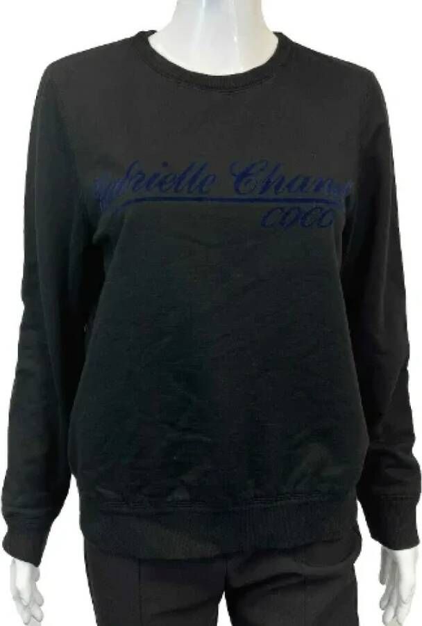 Chanel Vintage 2017 Zwart Gabrielle Chanel Coco Script Sweater Zwart Dames