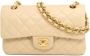 Chanel Vintage Beige Leren Chanel Flap Tas Beige Dames - Thumbnail 1