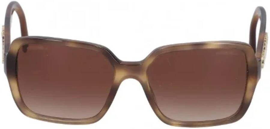 Chanel Vintage Bruin Metalen Chanel Zonnebril Bruin Dames