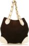 Chanel Vintage Bruine CC Canvas Leren Schoudertas Bruin Dames - Thumbnail 1