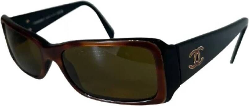 Chanel Vintage Bruine plastic Chanel zonnebril Bruin Unisex