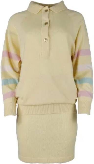 Chanel Vintage Cashmere Chanel Set 1985 Yellow Dames