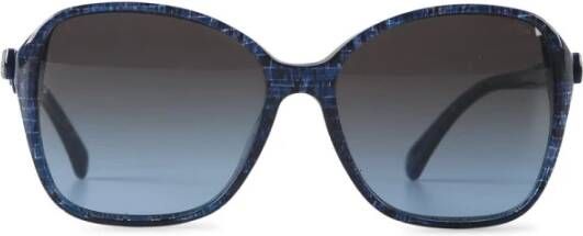 Chanel Vintage Chanel Blue Acetate Square Sunglasses Blauw Dames