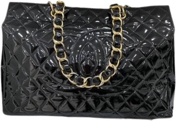 Chanel Vintage Chanel GST XXl Leren Handtas Zwart Dames