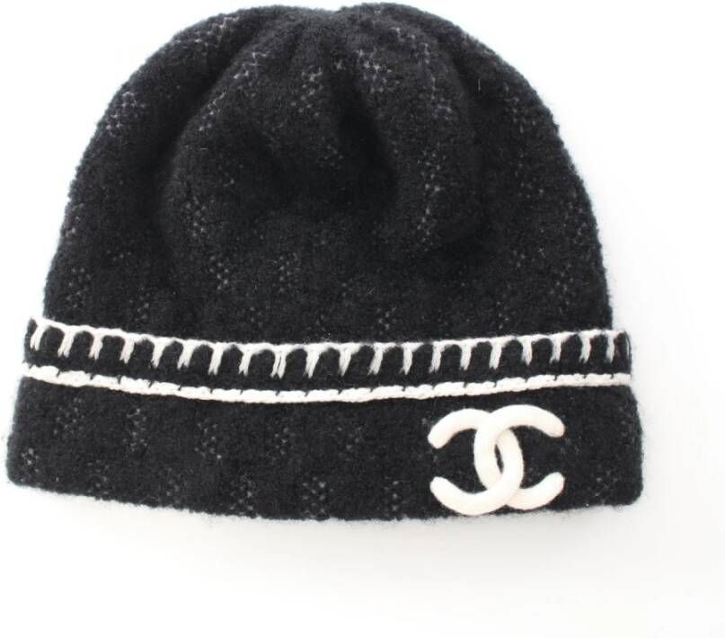 Chanel Vintage Chanel Hat Zwart Dames