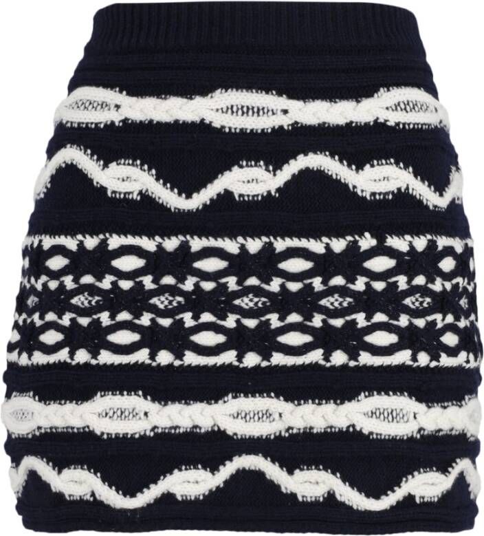 Chanel Vintage Chanel Knitted Mini Skirt in Multicolor Wool Zwart Dames