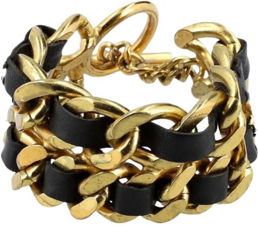 Chanel Vintage Elegante Vintage Stoffen Sieraden Yellow Dames