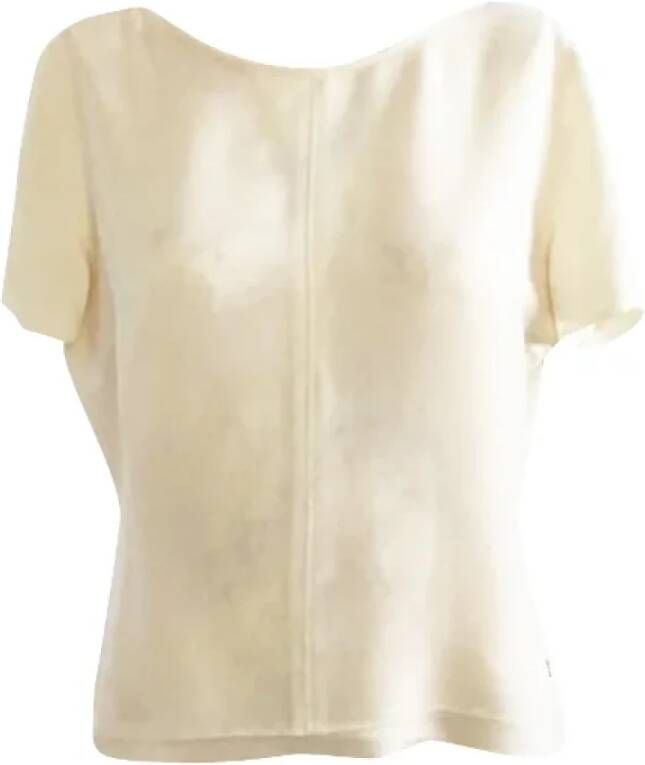 Chanel Vintage Exquise Naken Polyester Top Beige Dames