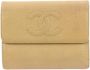 Chanel Vintage Italiaanse Leren Portemonnees Tweedehands Goede Staat Beige Dames - Thumbnail 1