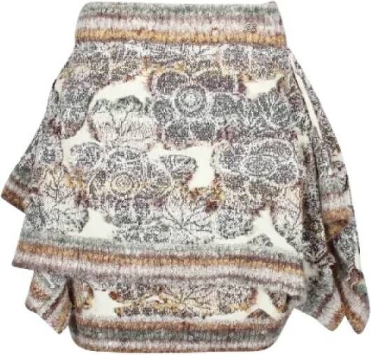 Chanel Vintage Lana Floral Jacquard Mini Rok Meerkleurig Dames