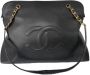 Chanel Vintage Leren Schoudertas Zwart Dames - Thumbnail 1