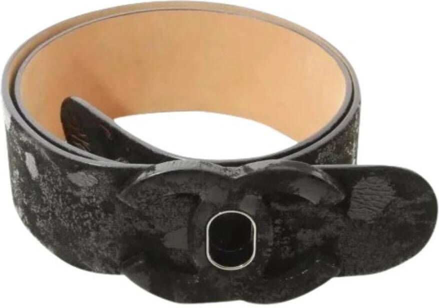 Chanel Vintage Ongebruikte Riem Gemaakt in Italië Lengte: 38 25 Zwart Dames