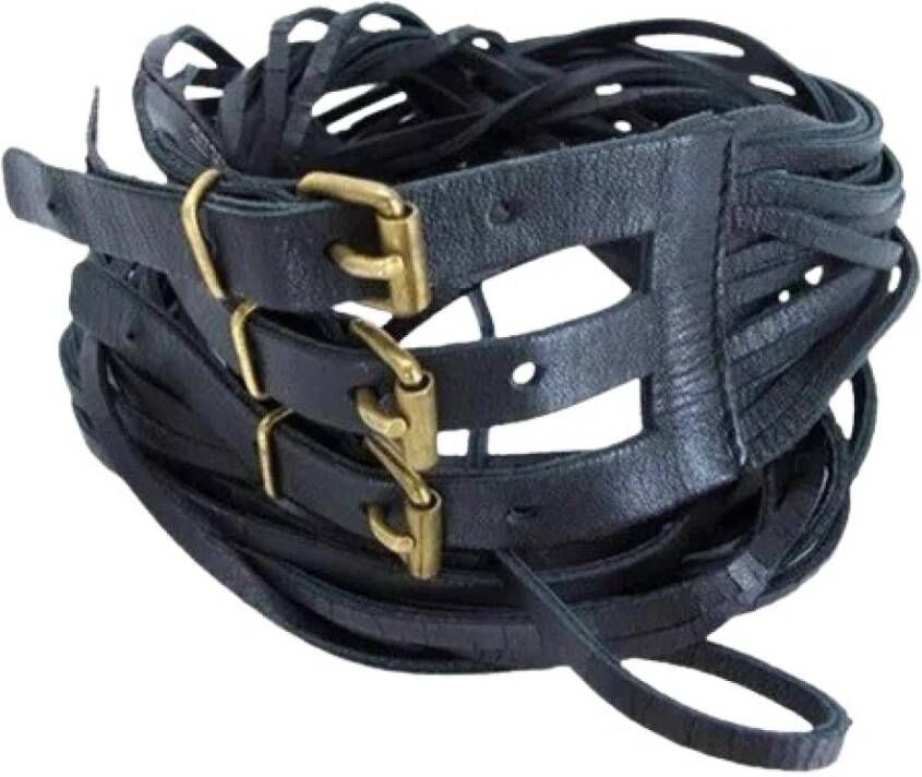 Chanel Vintage Ongebruikte Riem Goede Gebruikte Stijl Zwart Dames