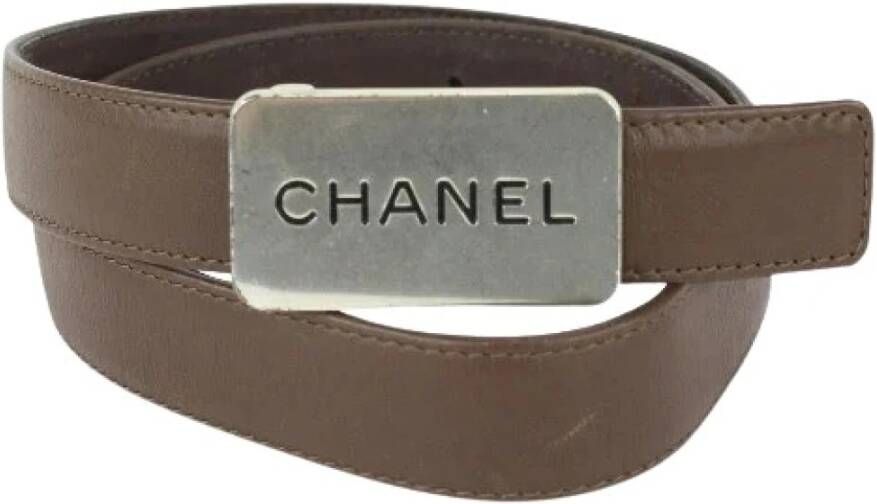 Chanel Vintage Ongebruikte Riem Lengte: 33 5 Bruin Dames
