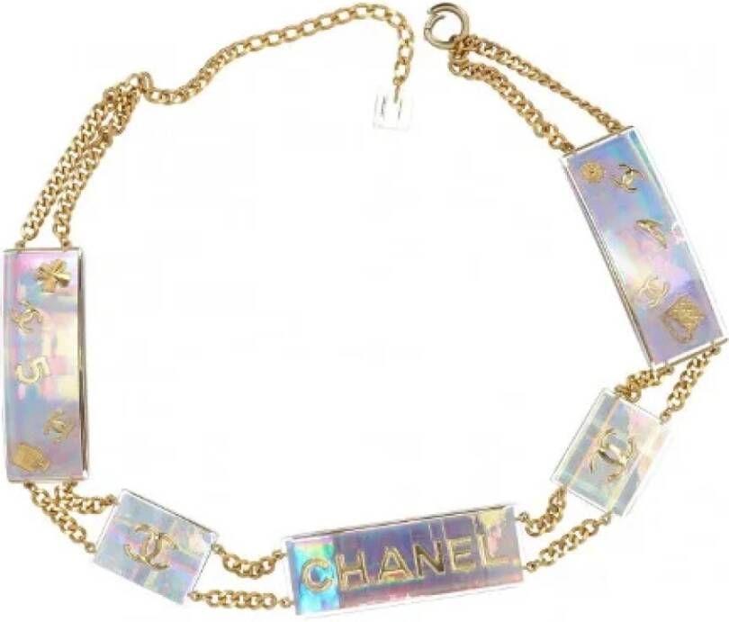 Chanel Vintage Ongebruikte Riem Vintage Metalen Elegantie Yellow Dames