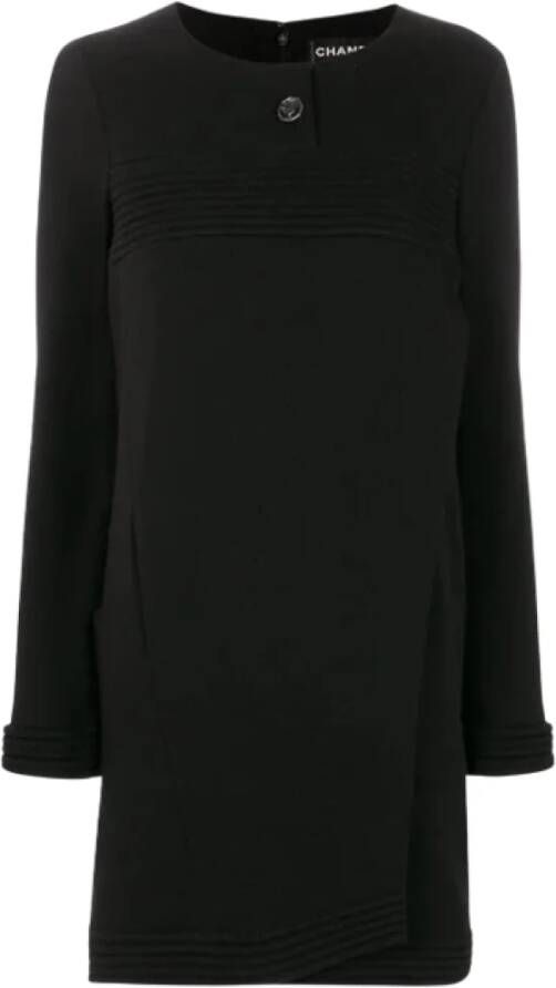 Chanel Vintage Prachtige Zwarte Zijden Chanel Jurk Zwart Dames