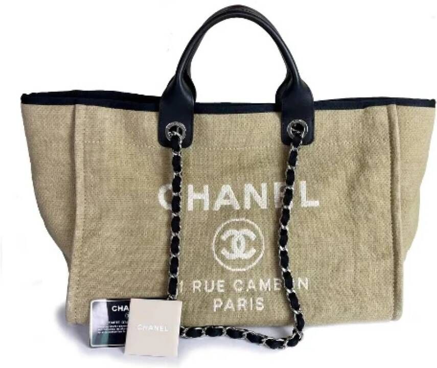 Chanel Vintage Pre-eigendom canvas chanel-bags Beige Dames