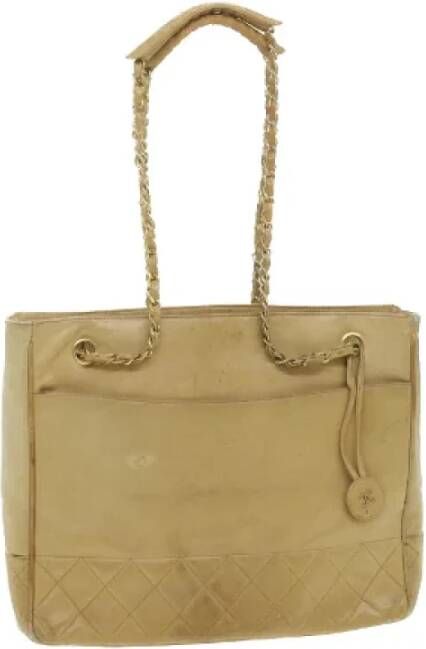 Chanel Vintage Pre-owned Canvas chanel-bags Beige Dames