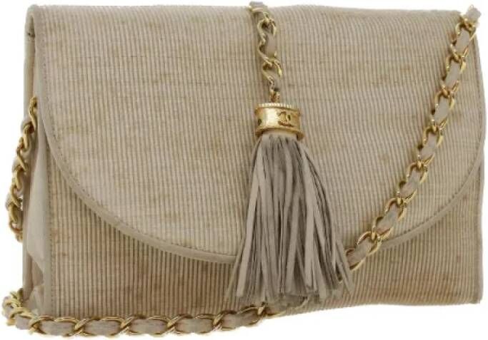 Chanel Vintage Pre-owned Canvas chanel-bags Beige Dames