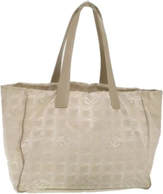 Chanel Vintage Pre-owned Canvas chanel-bags Beige Dames