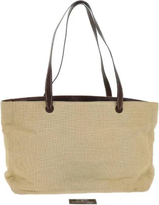 Chanel Vintage Pre-owned Canvas chanel-bags Beige Dames