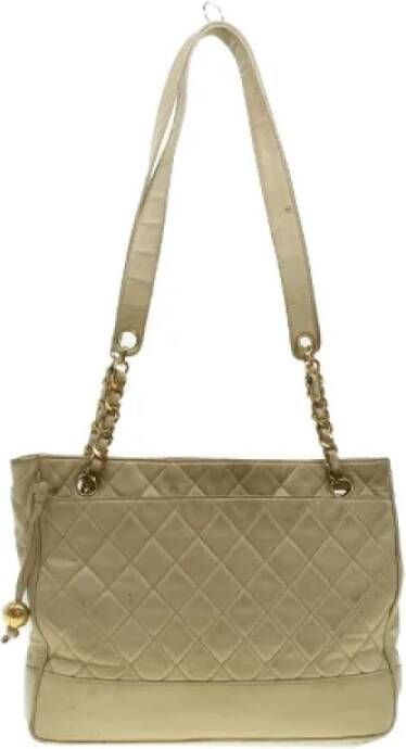 Chanel Vintage Pre-owned Canvas chanel-bags Beige Dames