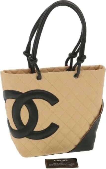 Chanel Vintage Pre-owned Canvas chanel-bags Beige Dames