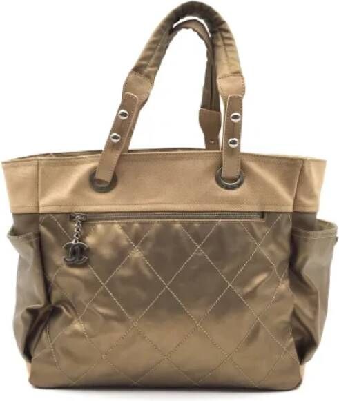 Chanel Vintage Pre-owned Canvas chanel-bags Geel Dames