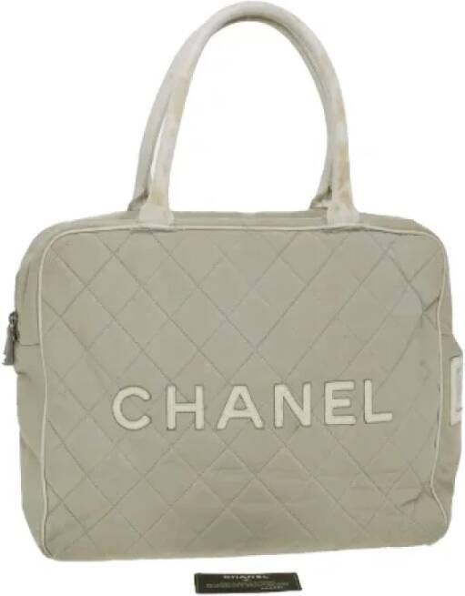Chanel Vintage Pre-owned Canvas chanel-bags Grijs Dames