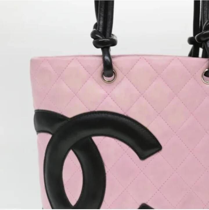 Chanel Vintage Pre-owned Canvas chanel-bags Roze Dames