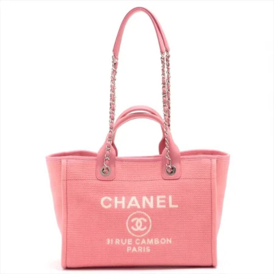 Chanel Vintage Pre-owned Canvas chanel-bags Roze Dames