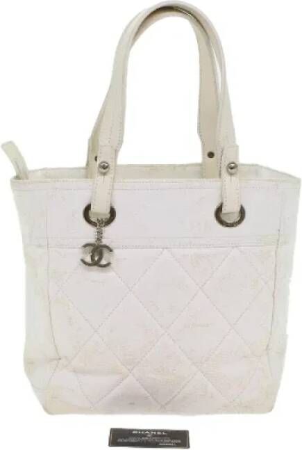 Chanel Vintage Pre-owned Canvas chanel-bags White Dames