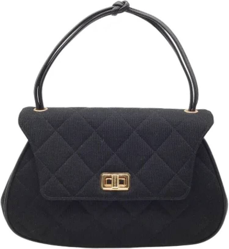 Chanel Vintage Pre-owned Canvas handbags Zwart Dames