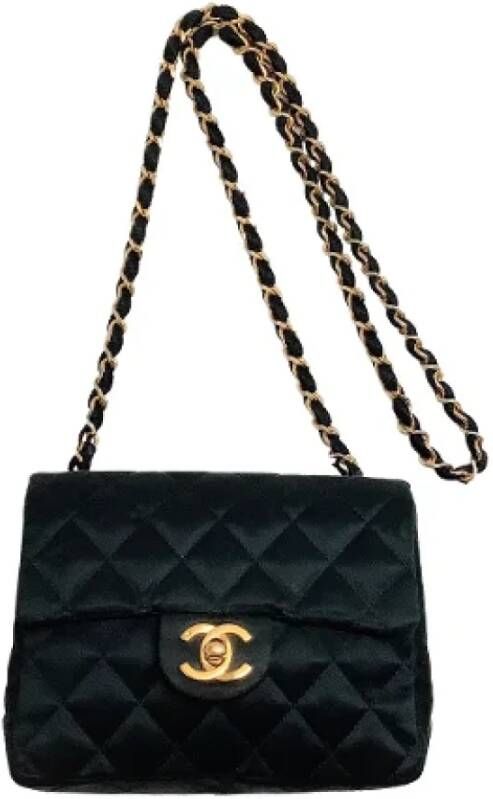 Chanel Vintage Pre-owned Canvas handbags Zwart Dames