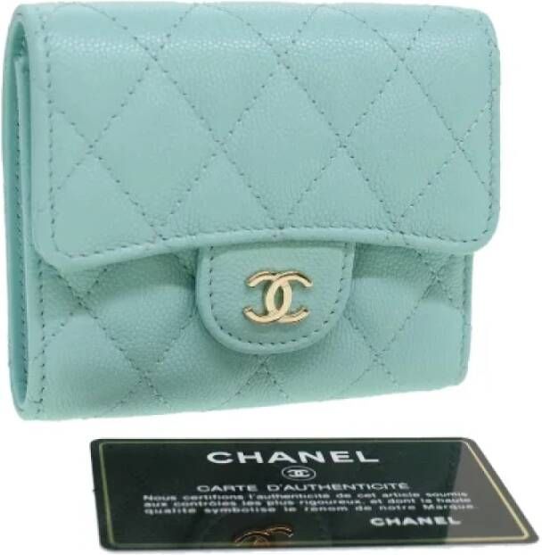 Chanel Vintage Pre-owned Canvas wallets Blauw Dames