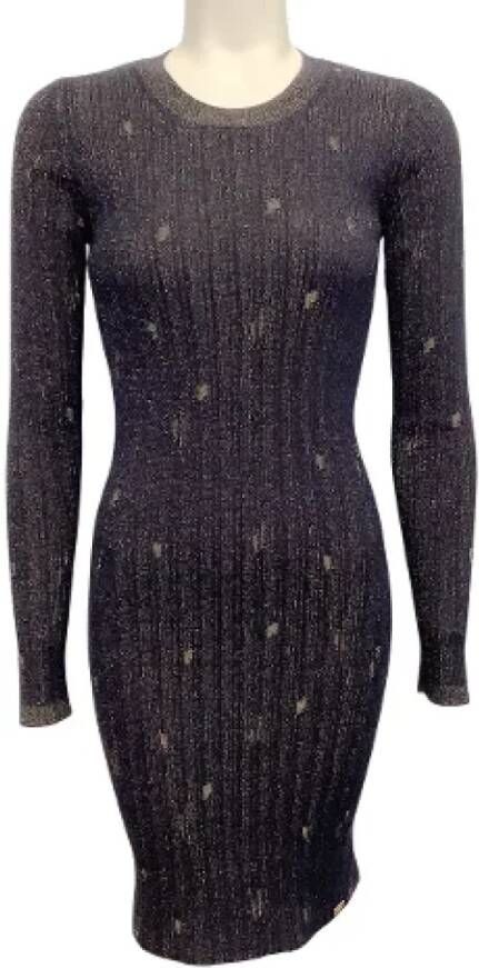 Chanel Vintage Pre-owned Cashmere dresses Blauw Dames
