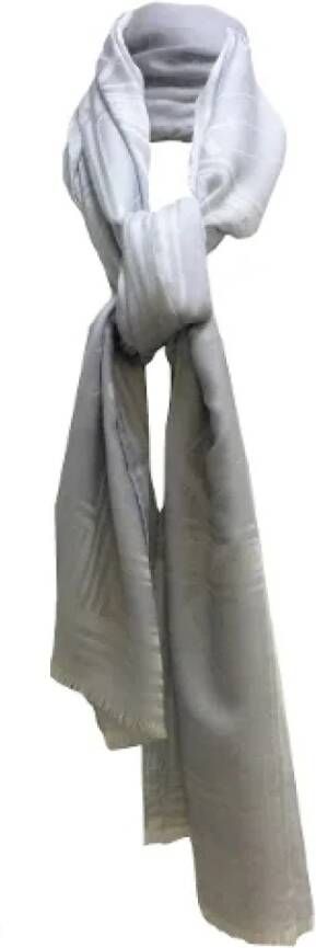 Chanel Vintage Pre-owned Cashmere scarves Blauw Dames