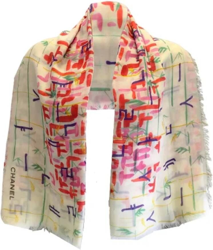 Chanel Vintage Pre-owned Cashmere scarves Meerkleurig Dames