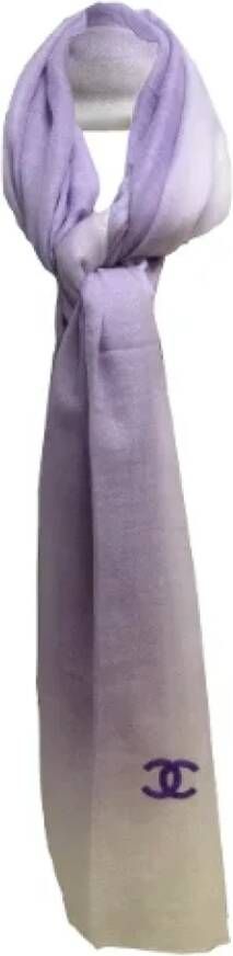 Chanel Vintage Pre-owned Cashmere scarves Purple Dames