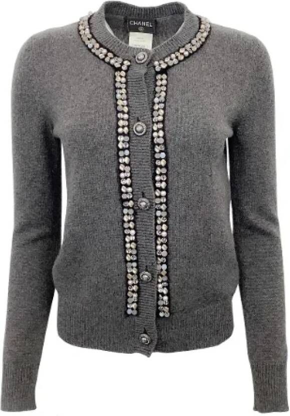 Chanel Vintage Pre-owned Cashmere tops Grijs Dames