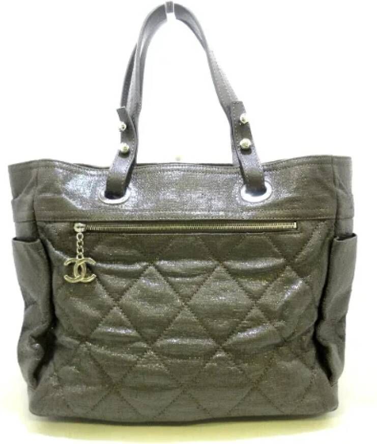 Chanel Vintage Pre-owned Coated canvas chanel-bags Grijs Dames