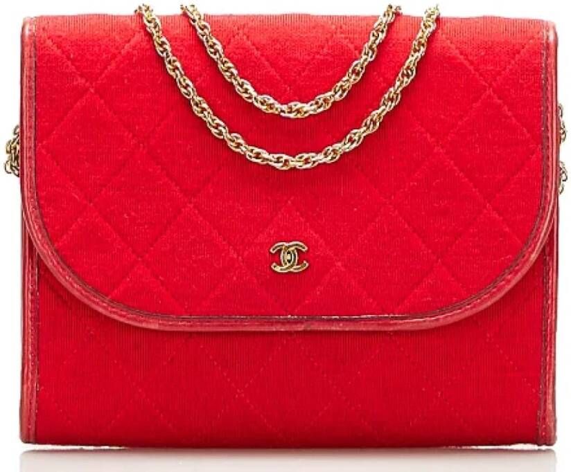 Chanel Vintage Pre-owned Cotton chanel-bags Rood Dames