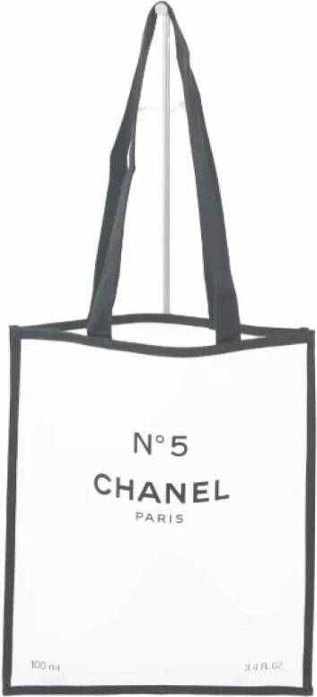 Chanel Vintage Pre-owned Cotton chanel-bags Wit Dames